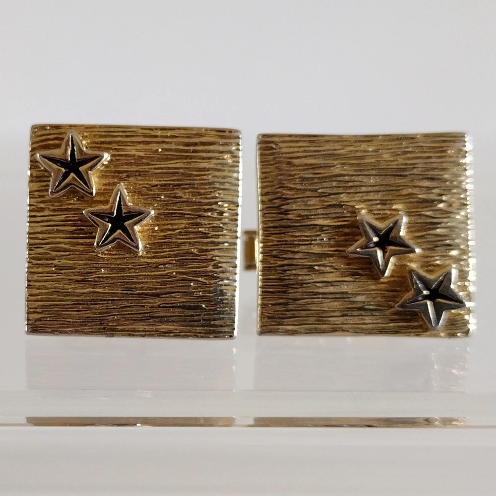 Swank Star Textured Gold-Tone Cufflinks MCM
